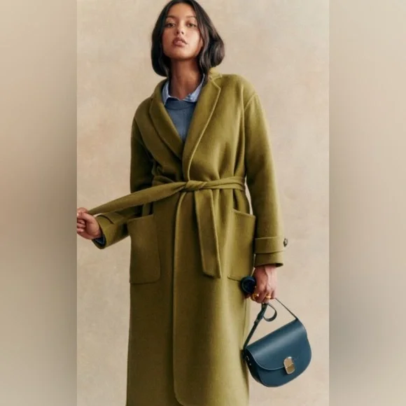 Sezane | Jackets & Coats | Sezane Mederick Wool Coat Green Size